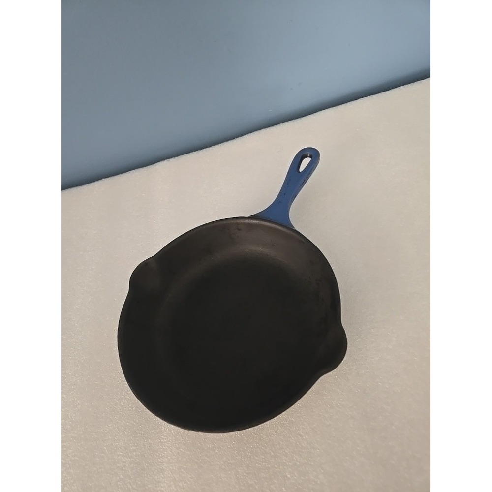Le Creuset Blue Enameled Cast Iron Skillet Frying Pan # 20 France 7.5"